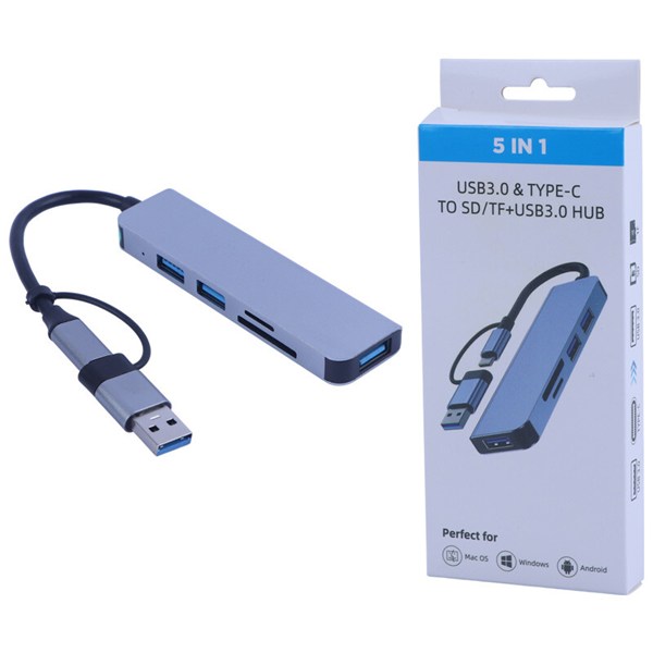 هاب 5 پورت Type-C / USB 3.0