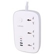 چند راهی 3 خانه ارت دار الدینیو SC6 با کابل 2 متری + شارژر USB و Type-C