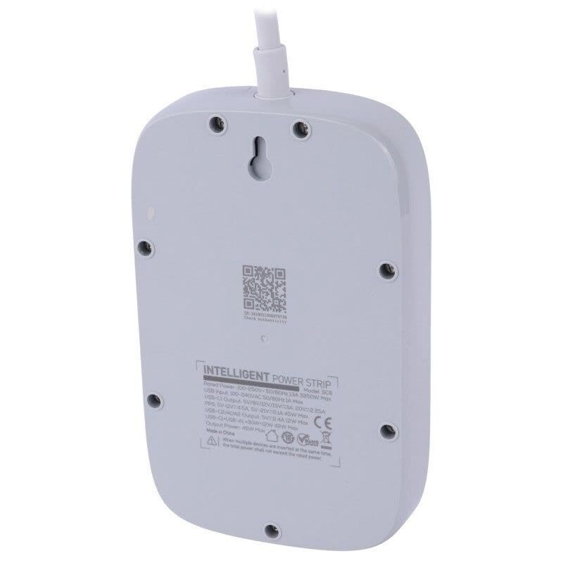 چند راهی 3 خانه ارت دار الدینیو SC6 با کابل 2 متری + شارژر USB و Type-C