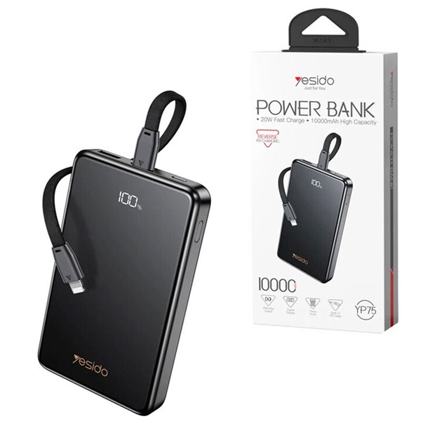 پاور بانک فست شارژ یسیدو YP75 PD 22.5W ظرفیت 10000 میلی آمپر ساعت