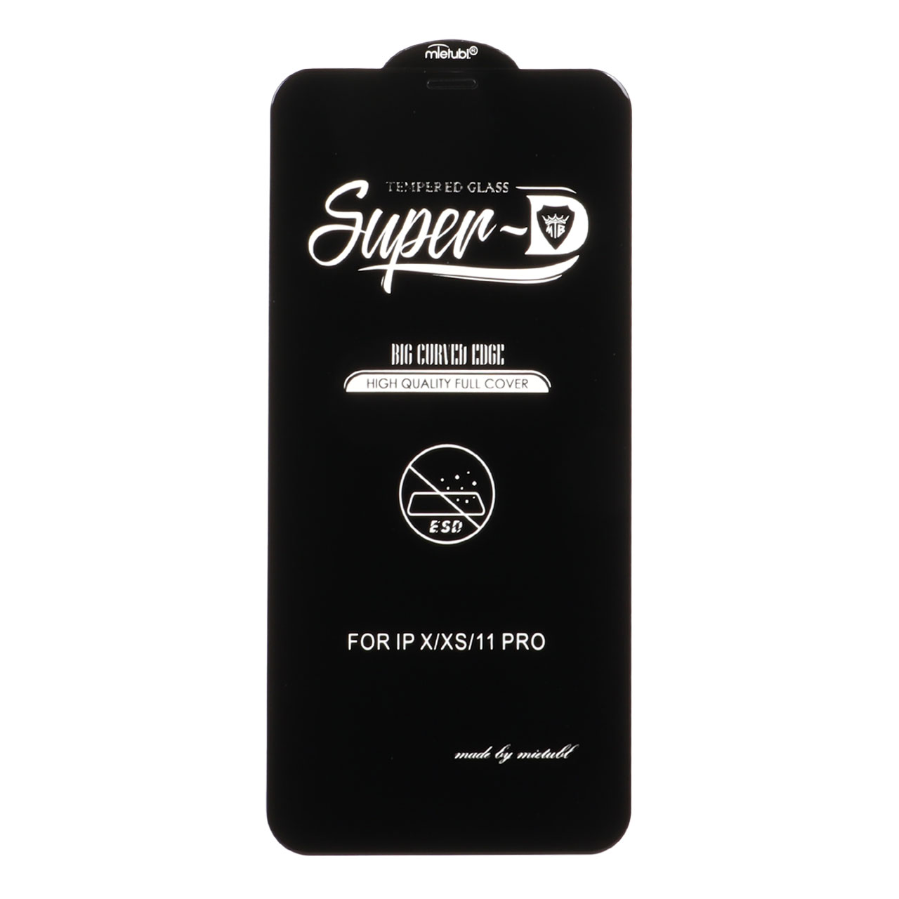 محافظ صفحه نمایش شیشه ای Apple iPhone 11 Pro / iPhone XS / iPhone X - Full Cover Super D Mietubl - ESD - مشکی (بدون پک) - NTC ORG