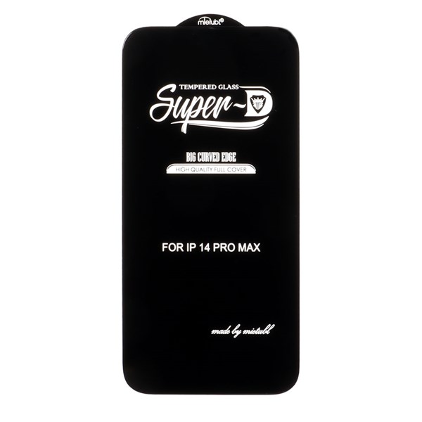 محافظ صفحه نمایش شیشه ای Apple iPhone 14 pro max - Full Cover Super D Mietubl - مشکی (بدون پک) - NTC ORG