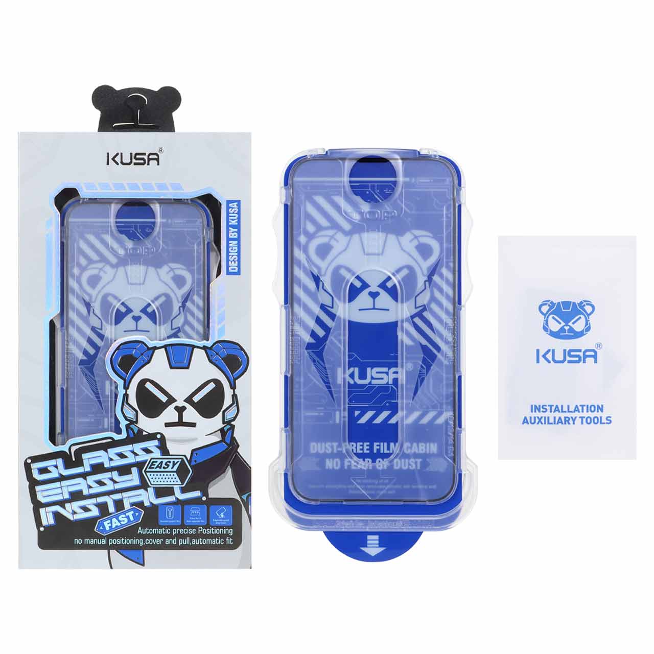 محافظ صفحه نمایش شیشه ای اورجینال Kusa - Magic Glass Box مدل Apple iPhone 13 / iPhone 13 Pro / iPhone 14 / 16e (پک دار)