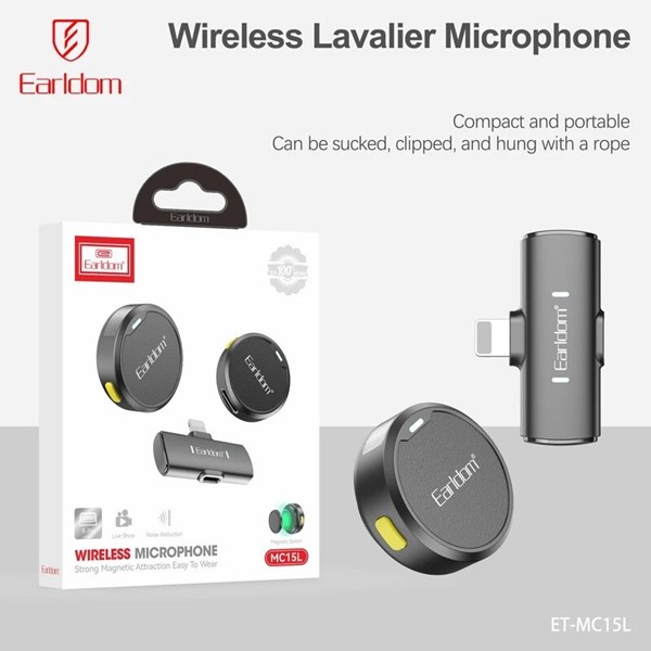میکروفون یقه ای بی سیم دوتایی ارلدام MC15L Lightning