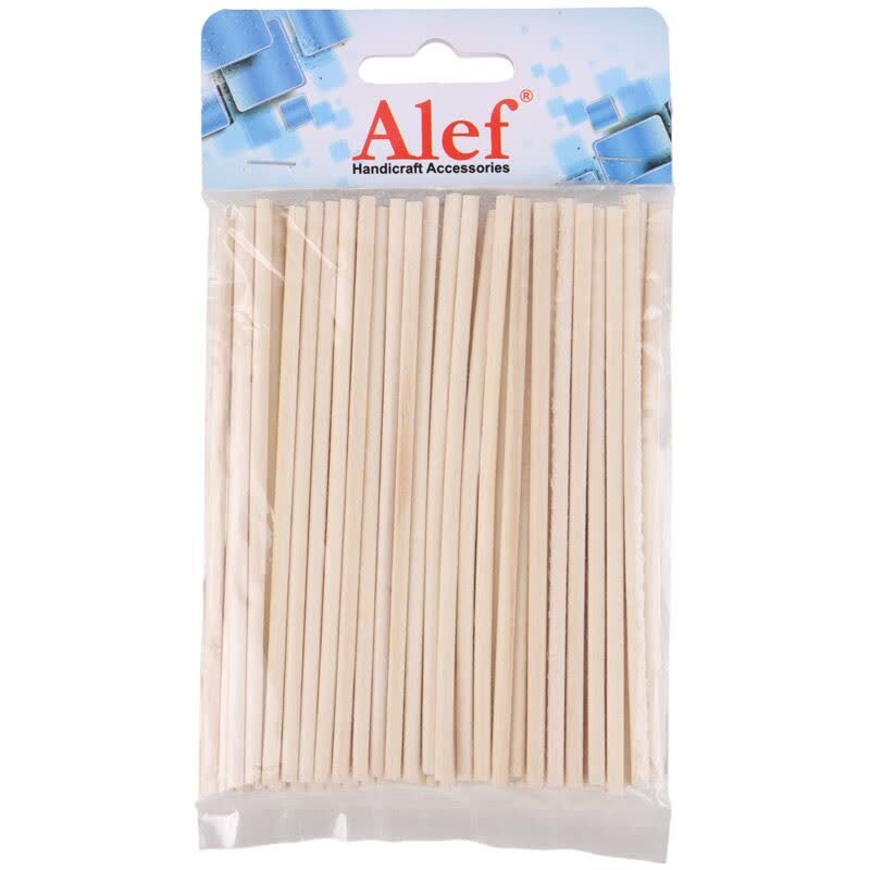 میله چوبی گرد باریک Alef قطر 4 میلی متر بسته 50 عددی