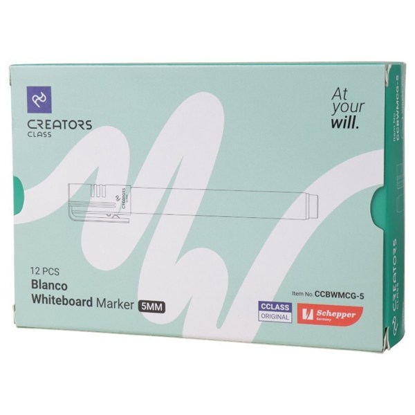 ماژیک وایت برد کریتورز کلاس نوک تخت CCBWMC بسته 12 عددی