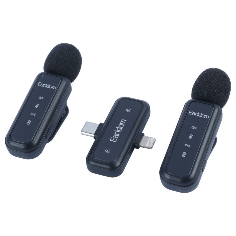 میکروفون یقه ای بی سیم دوتایی ارلدام ET-MC17 Type-C / Lightning
