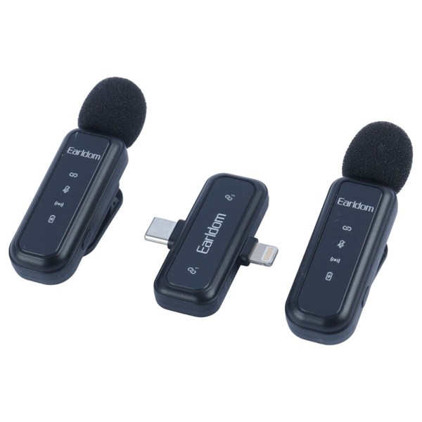 میکروفون یقه ای بی سیم دوتایی ارلدام ET-MC17 Type-C / Lightning