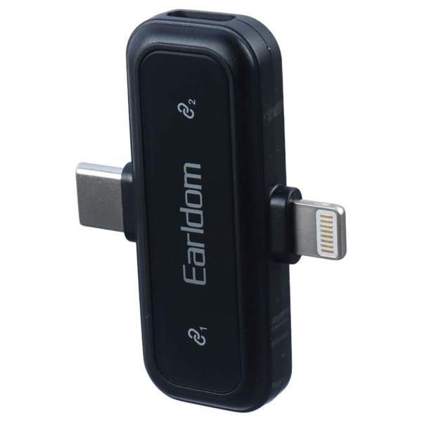 میکروفون یقه ای بی سیم دوتایی ارلدام ET-MC17 Type-C / Lightning
