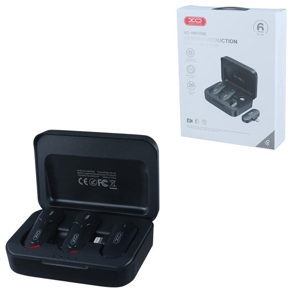 میکروفون یقه ای بی سیم دوتایی ایکس او XO-MKF09B Lightning