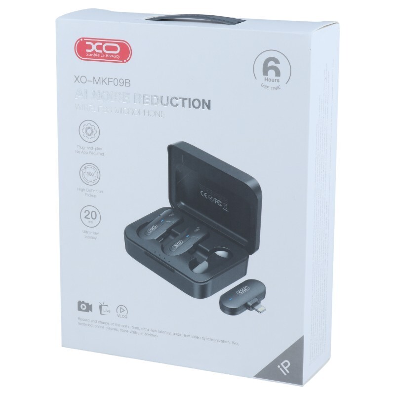 میکروفون یقه ای بی سیم دوتایی ایکس او XO-MKF09B Lightning