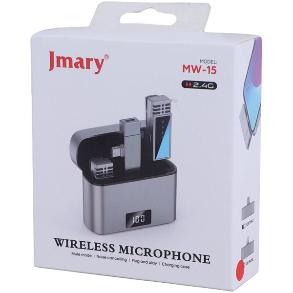 میکروفون یقه ای بی سیم دوتایی جی ماری MW-15 Lightning
