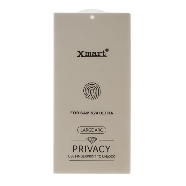 محافظ صفحه نمایش شیشه ای بدون حاشیه Xmart Privacy 3D Large Arc مدل Samsung Galaxy S24 Ultra