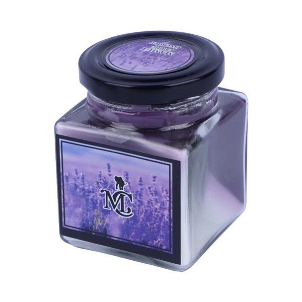 شمع شیشه ای عطری مکعبی دو رنگ ماموت کندل