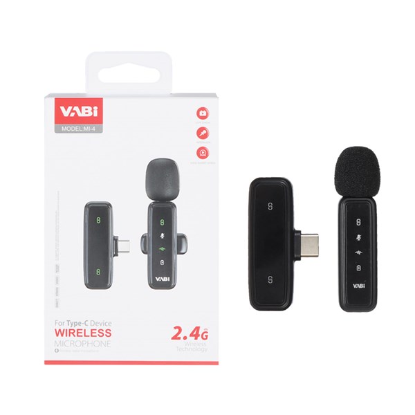 میکروفون بی سیم VABI Type-C مدل MI-4 - مشکی