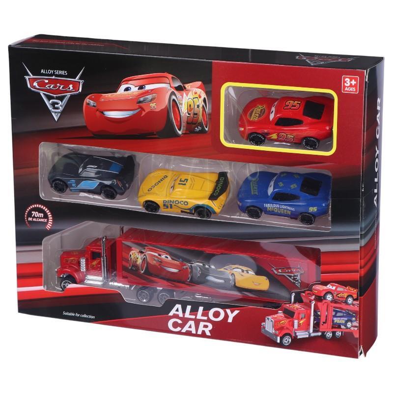 ماشین اسباب بازی قدرتی تریلی خودرو بر مک کویین Cars 3 Alloy No.1314-1 بسته 5 عددی