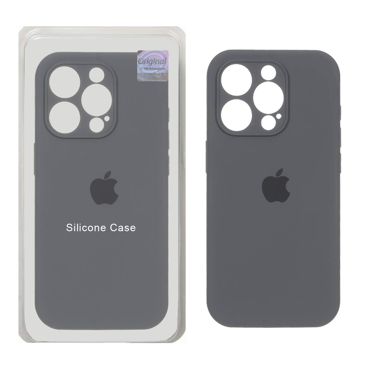 قاب سیلیکونی پاک کنی اورجینال Master Quality مدل Apple iPhone 15 Pro Max - خاکستری (پک دار)
