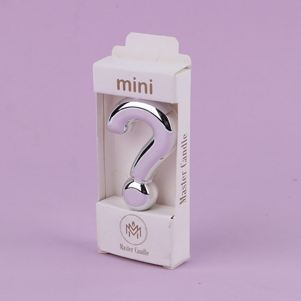 شمع تولد علامت سوال نقره ای مستر کندل Mini