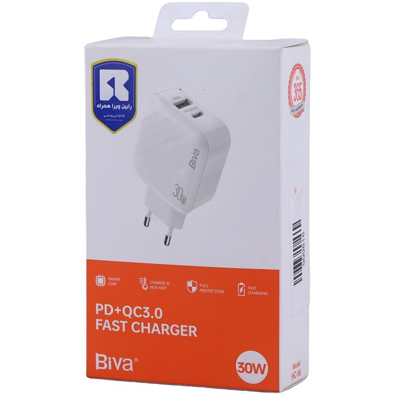 شارژر دیواری 30 وات بیوا HC-56 QC3.0 PD 3A