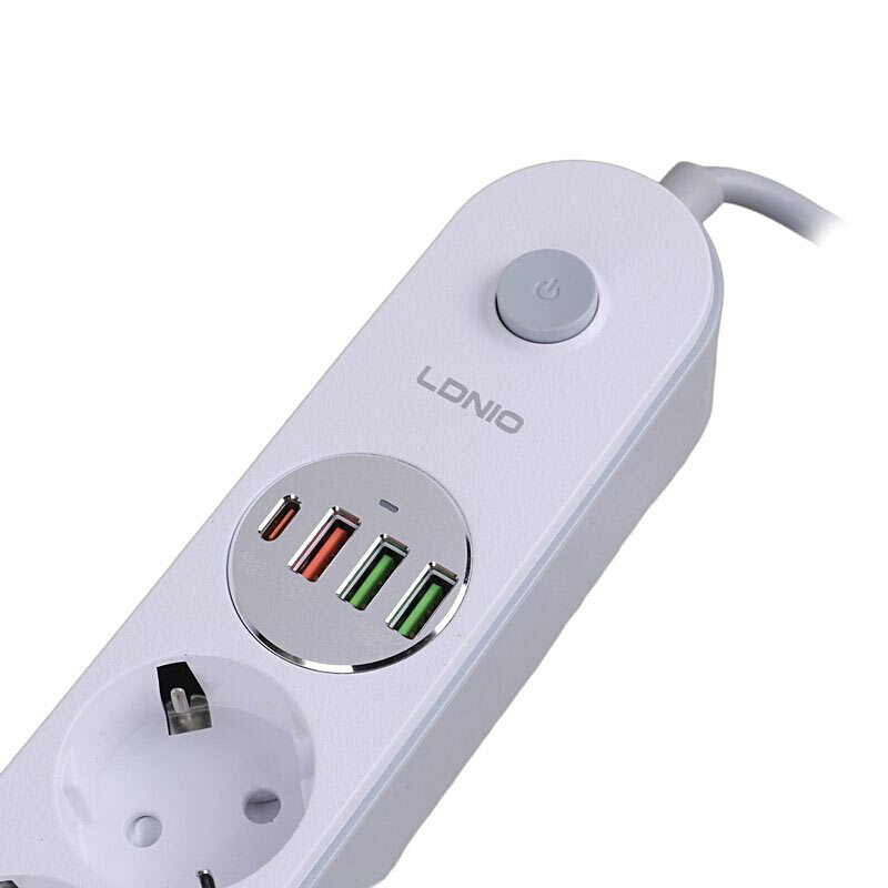 چند راهی 4 خانه الدینیو SE1 با کابل 2 متری + شارژر USB و Type-C
