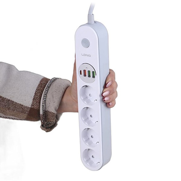 چند راهی 4 خانه الدینیو SE1 با کابل 2 متری + شارژر USB و Type-C