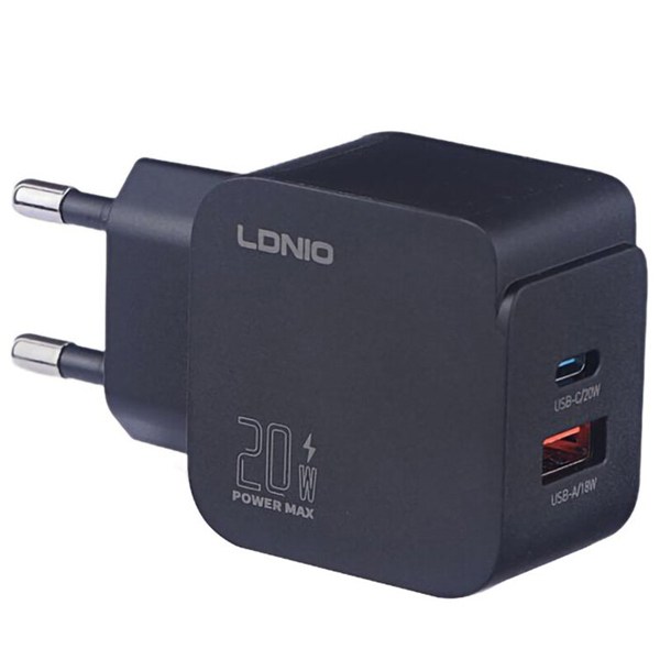 شارژر دیواری 20 وات الدینیو Q1 QC3.0 PD 3A + کابل تایپ سی