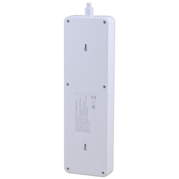 چند راهی 5 خانه هیسکا CH-5517EU با کابل 2 متری + شارژر USB و Type-C