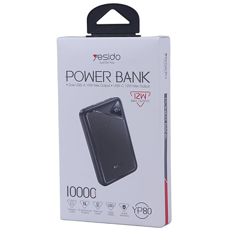 پاور بانک فست شارژ یسیدو YP80 12W ظرفیت 10000 میلی آمپر ساعت