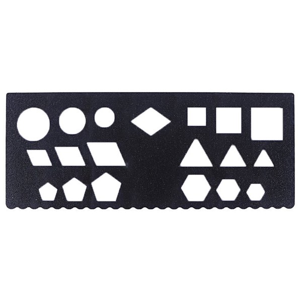 خط کش شابلون دار چوبی پارسام Parsam 19cm بسته 18 عددی