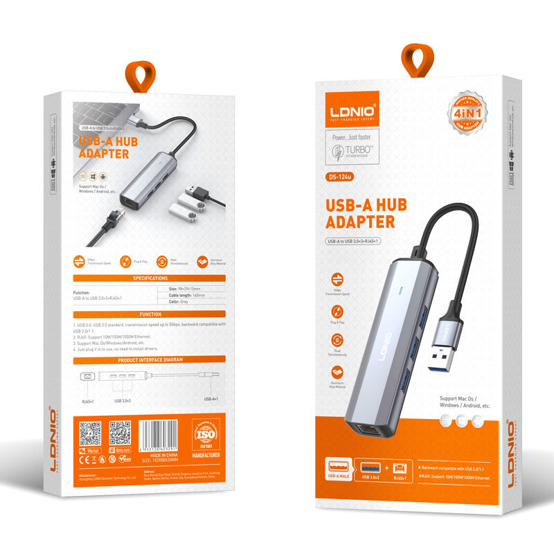 هاب 4 پورت USB 3.0 الدینیو DS-124U