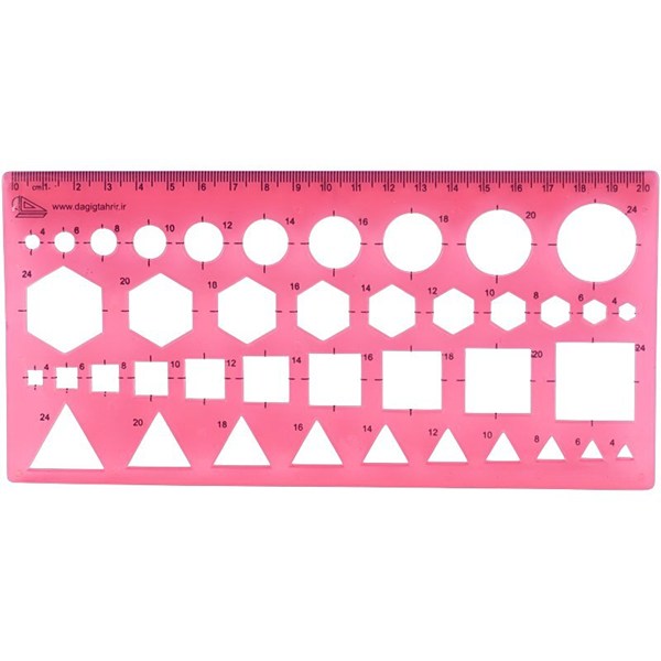 خط کش شابلون دار ژله ای 20cm کد 2