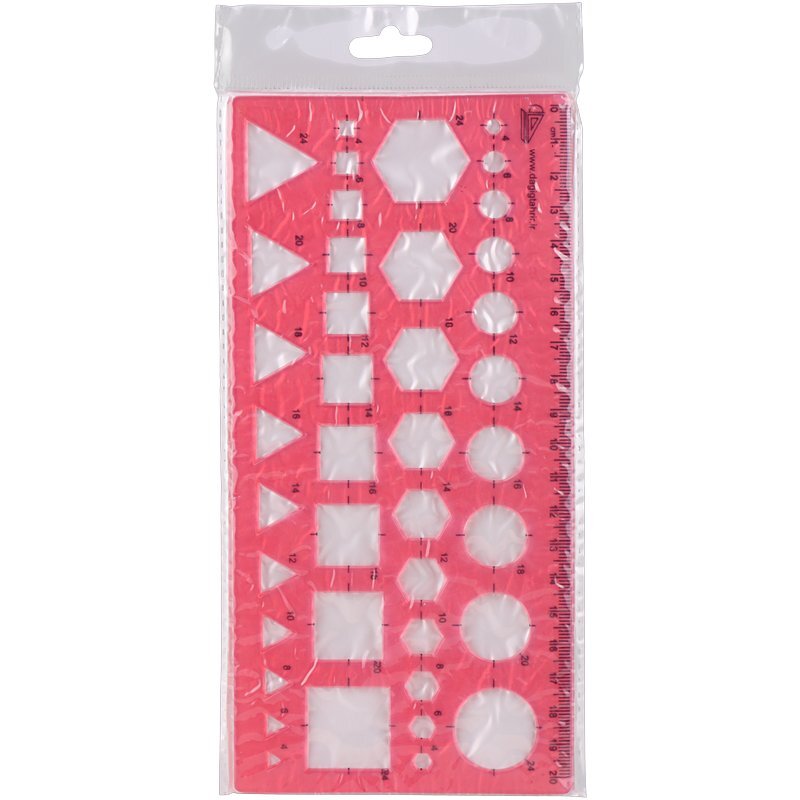 خط کش شابلون دار ژله ای 20cm کد 2