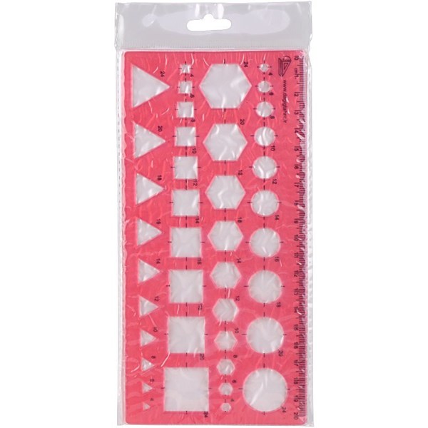 خط کش شابلون دار ژله ای 20cm کد 2