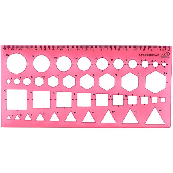خط کش شابلون دار ژله ای 20cm کد 2