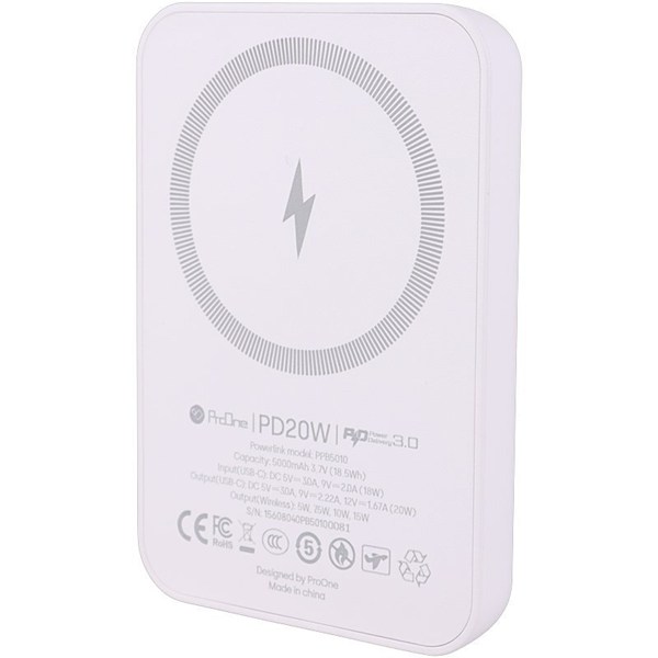 پاور بانک بی سیم فست شارژ پرووان PPB5010 PD3.0 20W ظرفیت 5000 میلی آمپر ساعت
