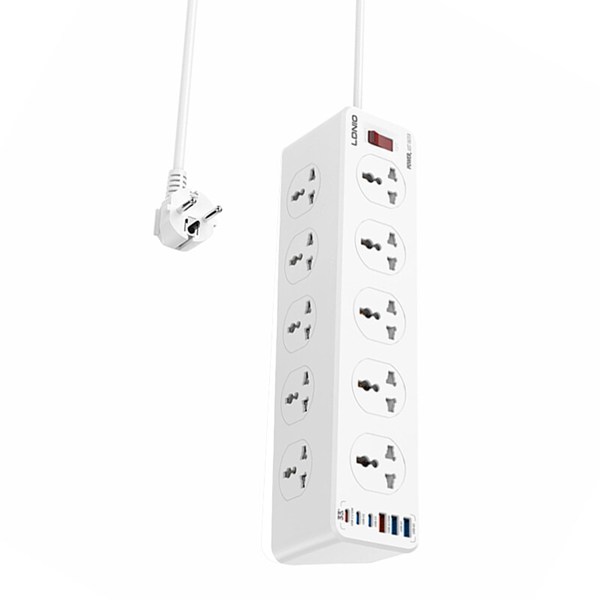 چند راهی 10 خانه الدینیو SC10610C با کابل 2 متری + شارژر USB و Type-C