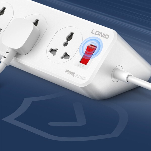 چند راهی 10 خانه الدینیو SC10610C با کابل 2 متری + شارژر USB و Type-C