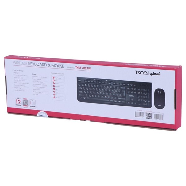 کیبورد و موس بی سیم تسکو TKM 7027W