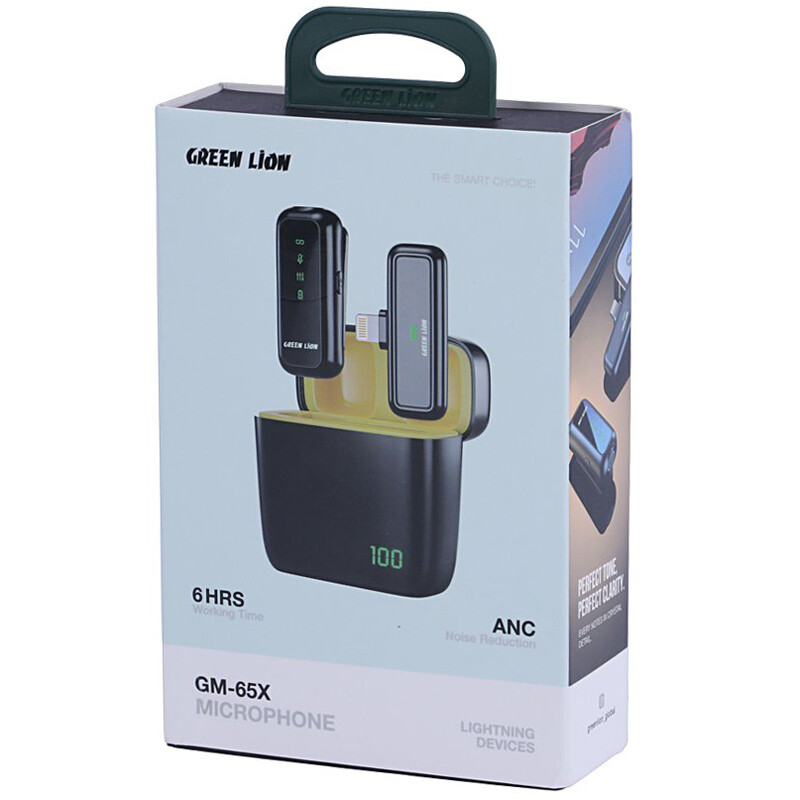 میکروفون یقه ای بی سیم گرین لاین GM-65X Lightning