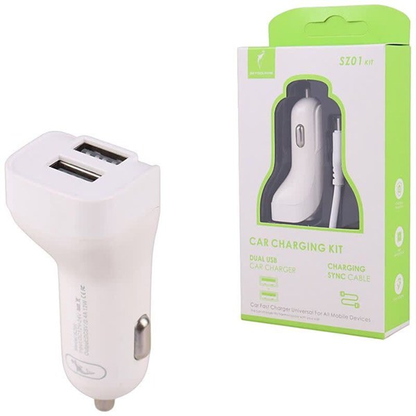 شارژر فندکی 12 وات اسکای دلفین SZ01 KIT + کابل میکرو یو اس بی