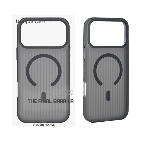 قاب اورجینال Unique Case کرکره ای مات MagSafe مدل Apple iPhone 17 Pro Max - مشکی (پک دار)