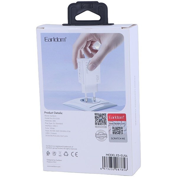 شارژر دیواری 20 وات ارلدام ES-EU54 PD 3A