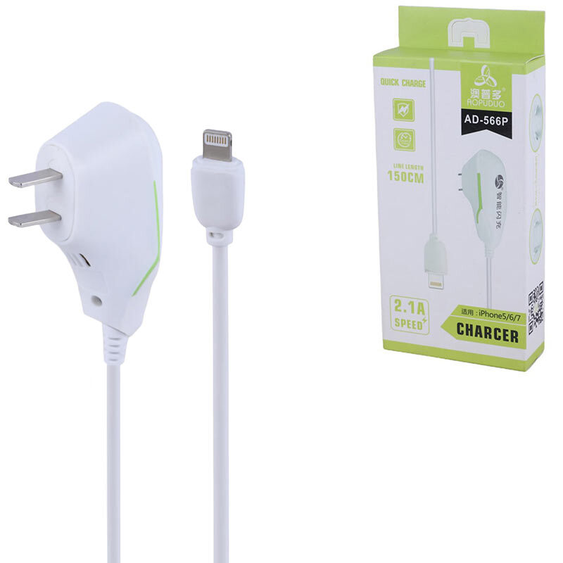 شارژر دیواری سیم وصل 11 وات Aopuduo AD-566P 2.1A