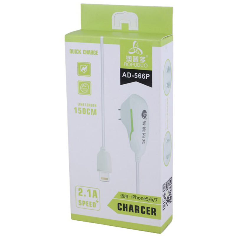 شارژر دیواری سیم وصل 11 وات Aopuduo AD-566P 2.1A