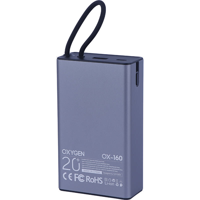 پاور بانک فست شارژ اکسیژن OX-160 PD 22.5W ظرفیت 20000 میلی آمپر ساعت