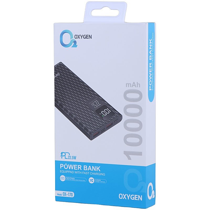 پاور بانک فست شارژ اکسیژن OX-170 PD 22.5W ظرفیت 10000 میلی آمپر ساعت