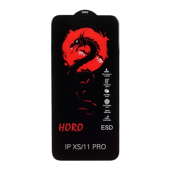 محافظ صفحه نمایش شیشه ای Full Cover ESD Horo مدل Apple iPhone 11 Pro / iPhone XS / iPhone X