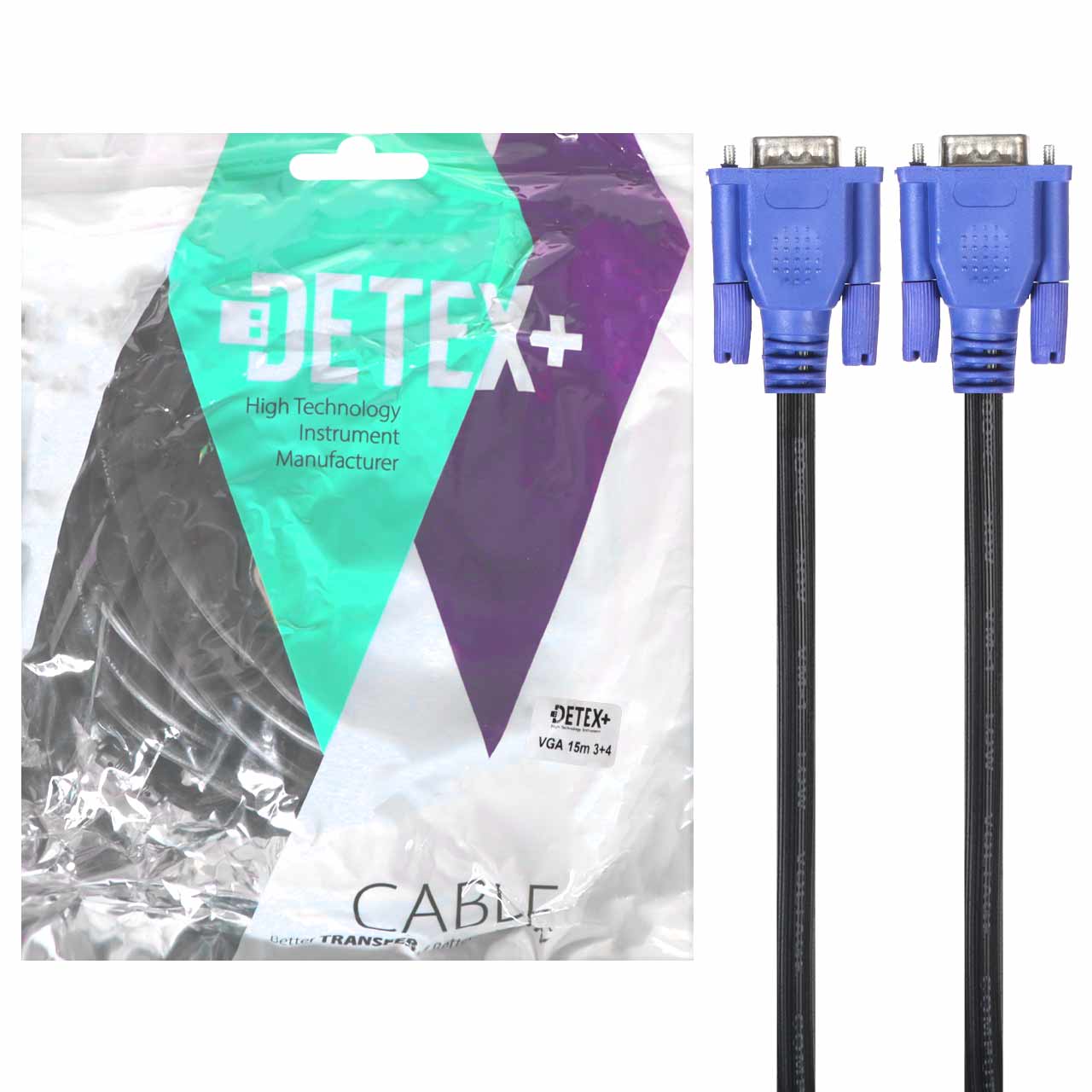 کابل 15 متری DETEX+ VGA 3+4 - مشکی