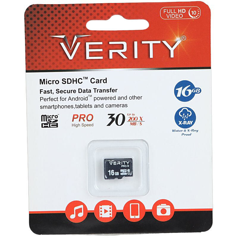رم میکرو 16 گیگ وریتی Verity Pro 200x U1 C10 30MB/s