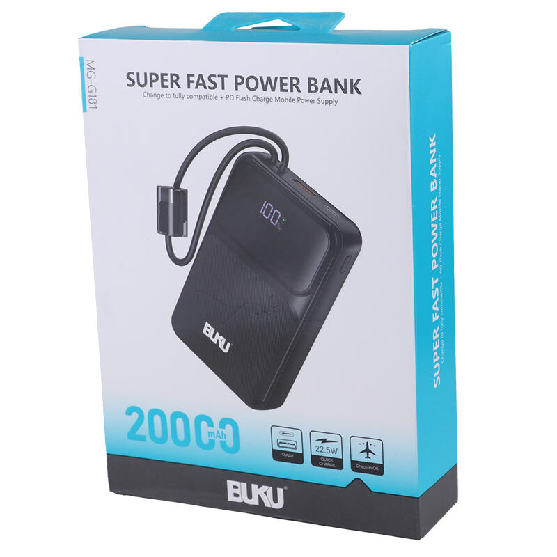 پاور بانک فست شارژ بوکو MG-G181 QC3.0 PD 22.5W ظرفیت 20000 میلی آمپر ساعت
